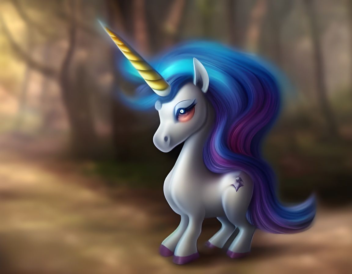 Hyperrealistic Unicorn Village in Fantasy Forest