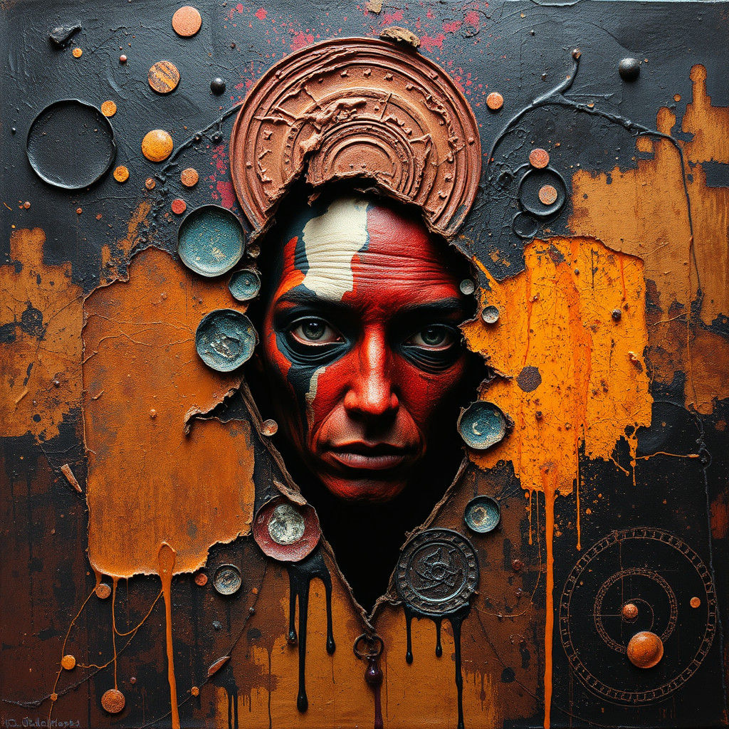 Interdimensional Psychedelic Oil Painting With Hidden Face