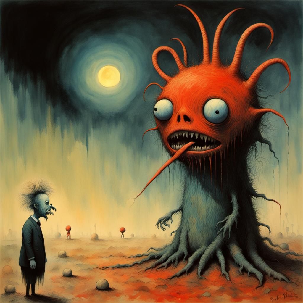 Pat-a-cake Monster Inspired by Surreal Horror Art