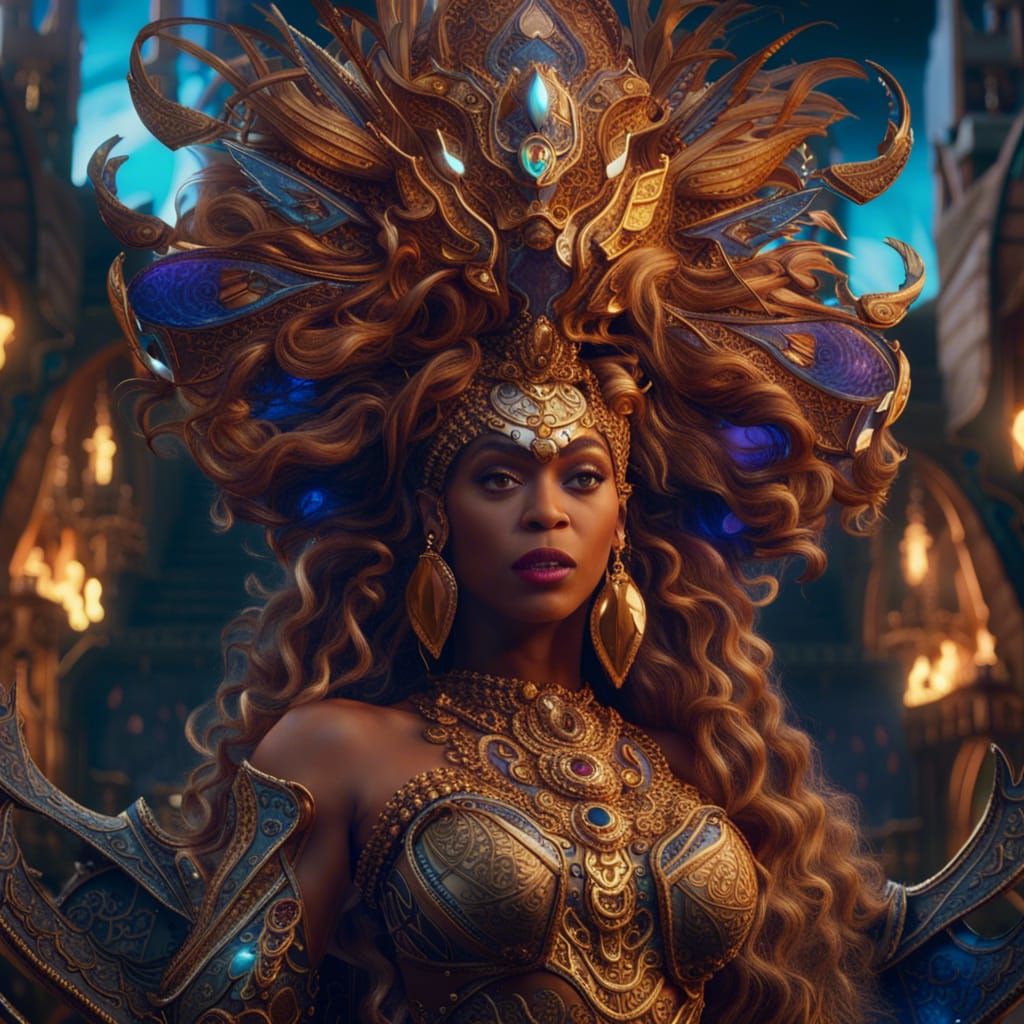 Beyonce: Detailed Matte Painting in Fantasy Style