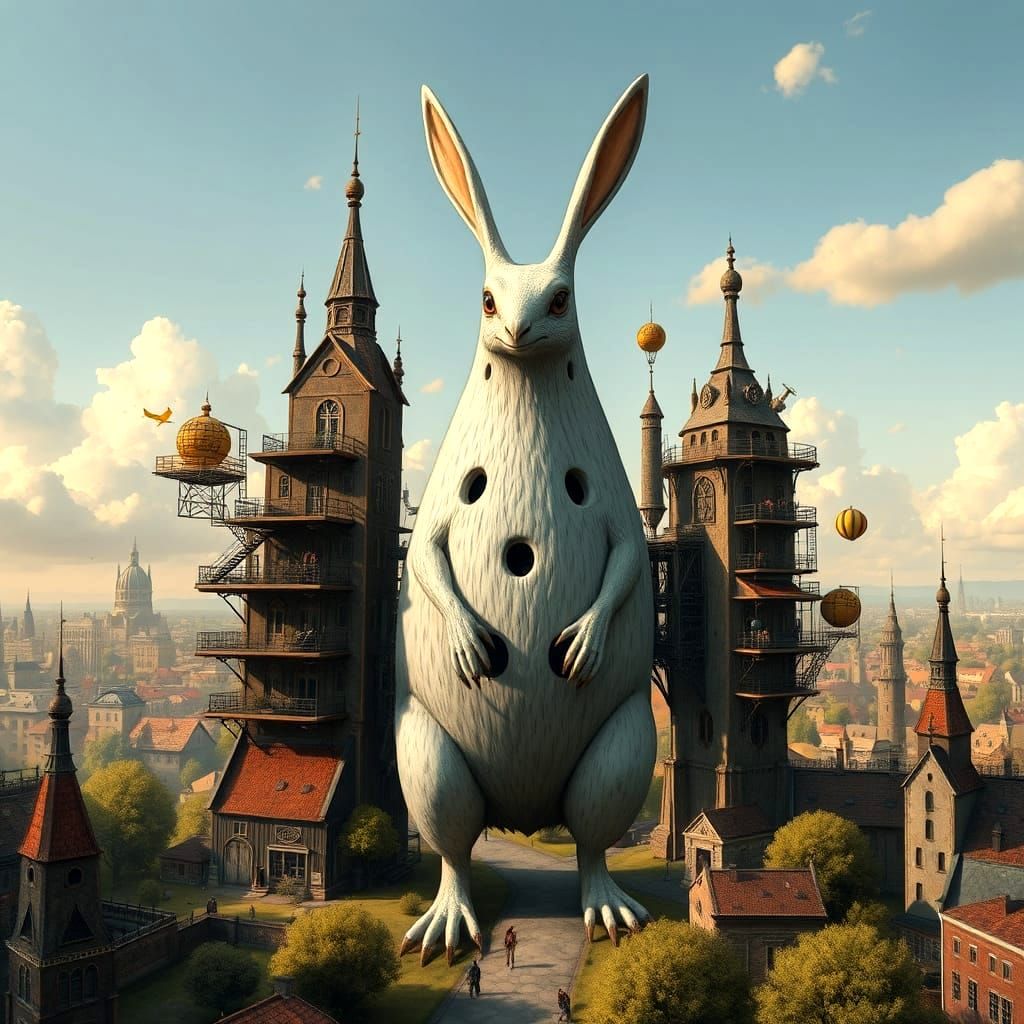 lagomorph urban megastructure Tim Burton