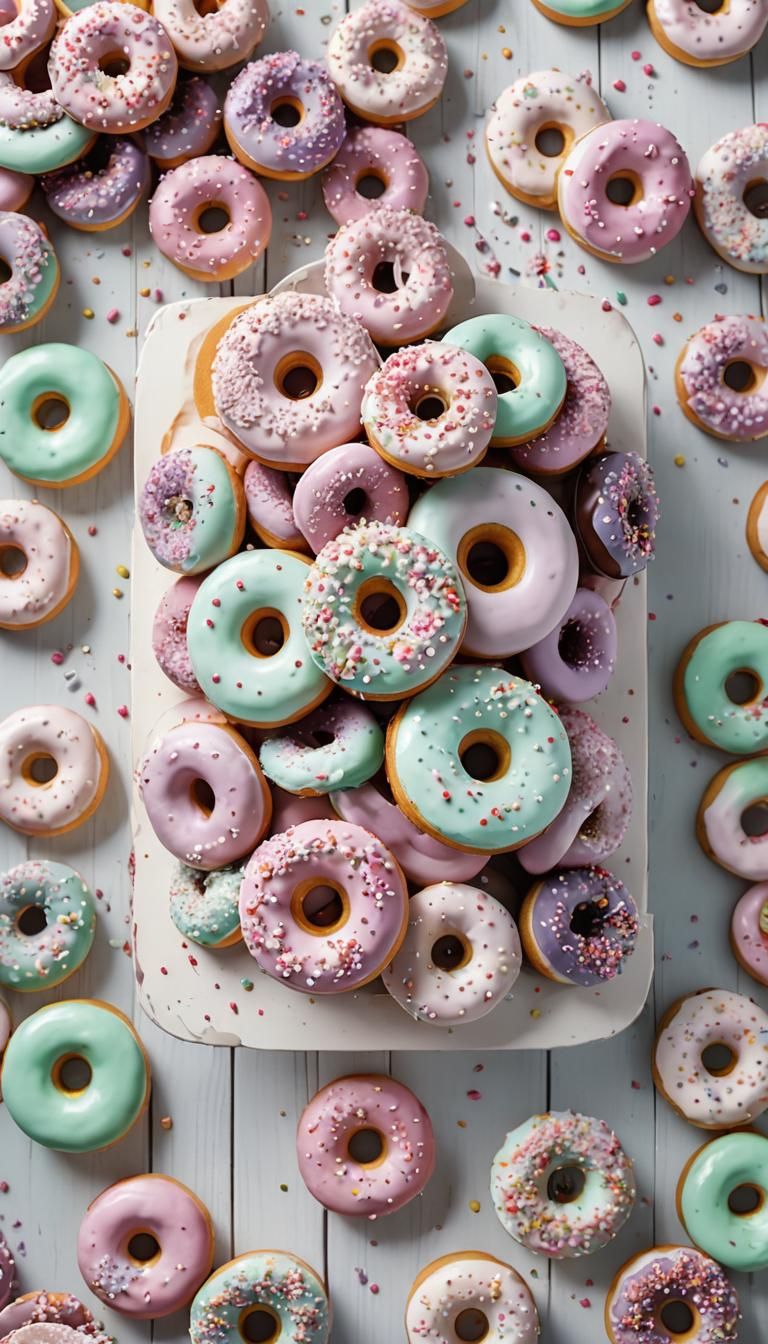 Colorful Donut Cake: Spring Kitchen Still Life