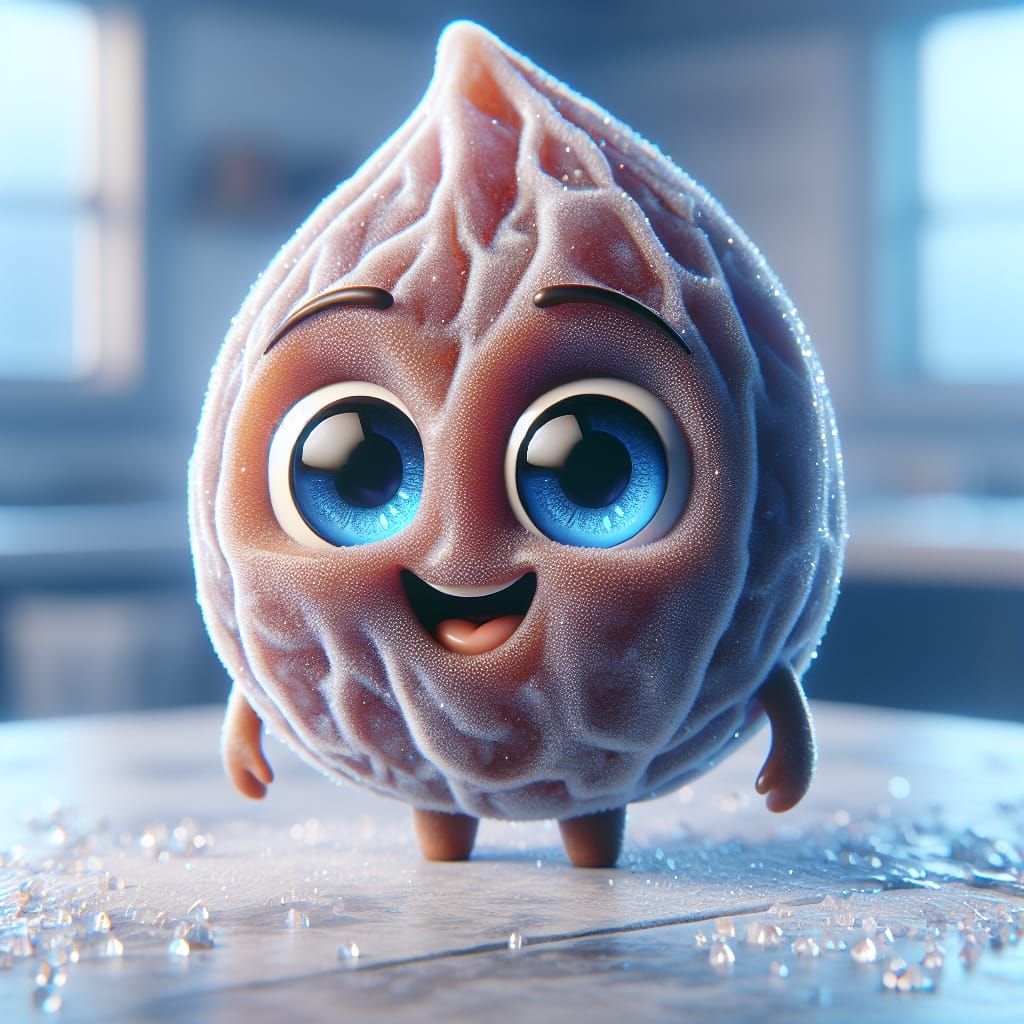 an adorable cute friendly cartoon Raisin.