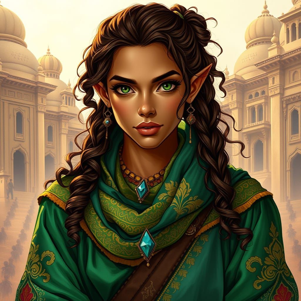 Ethereal Fantasy Bard in Desert City