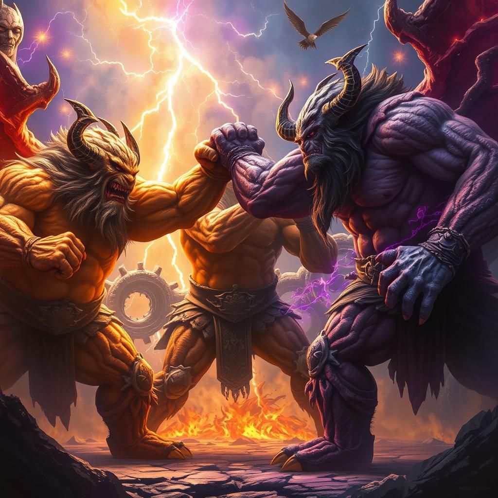 Elemental Boxing Brutes Clash in Dark Fantasy Arena