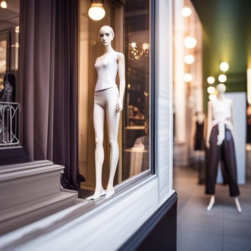 Creepy Mannequin Doll in Fashion Window Display