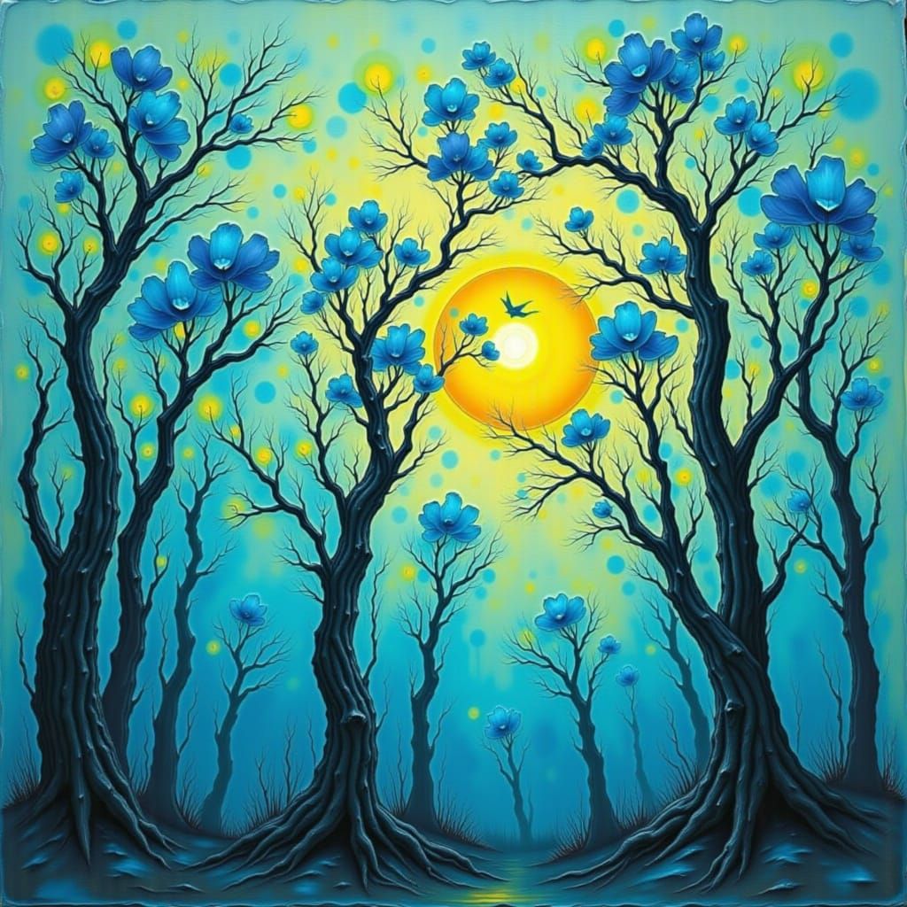 Turquoise Delight in Impasto Style with 360 View