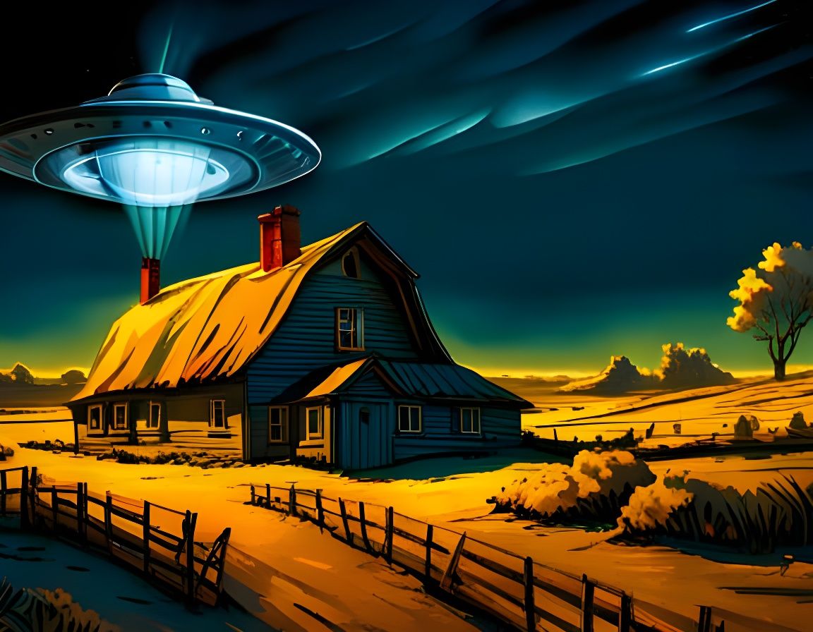 UFO Beams Light Onto 1950s Farmhouse