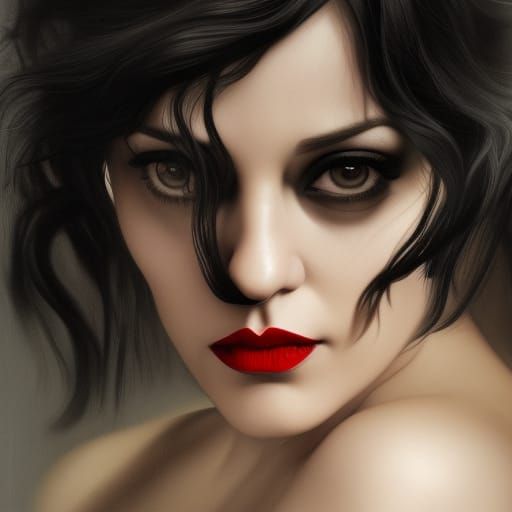 Glamorous Gothic Portrait of Marion Cotillard