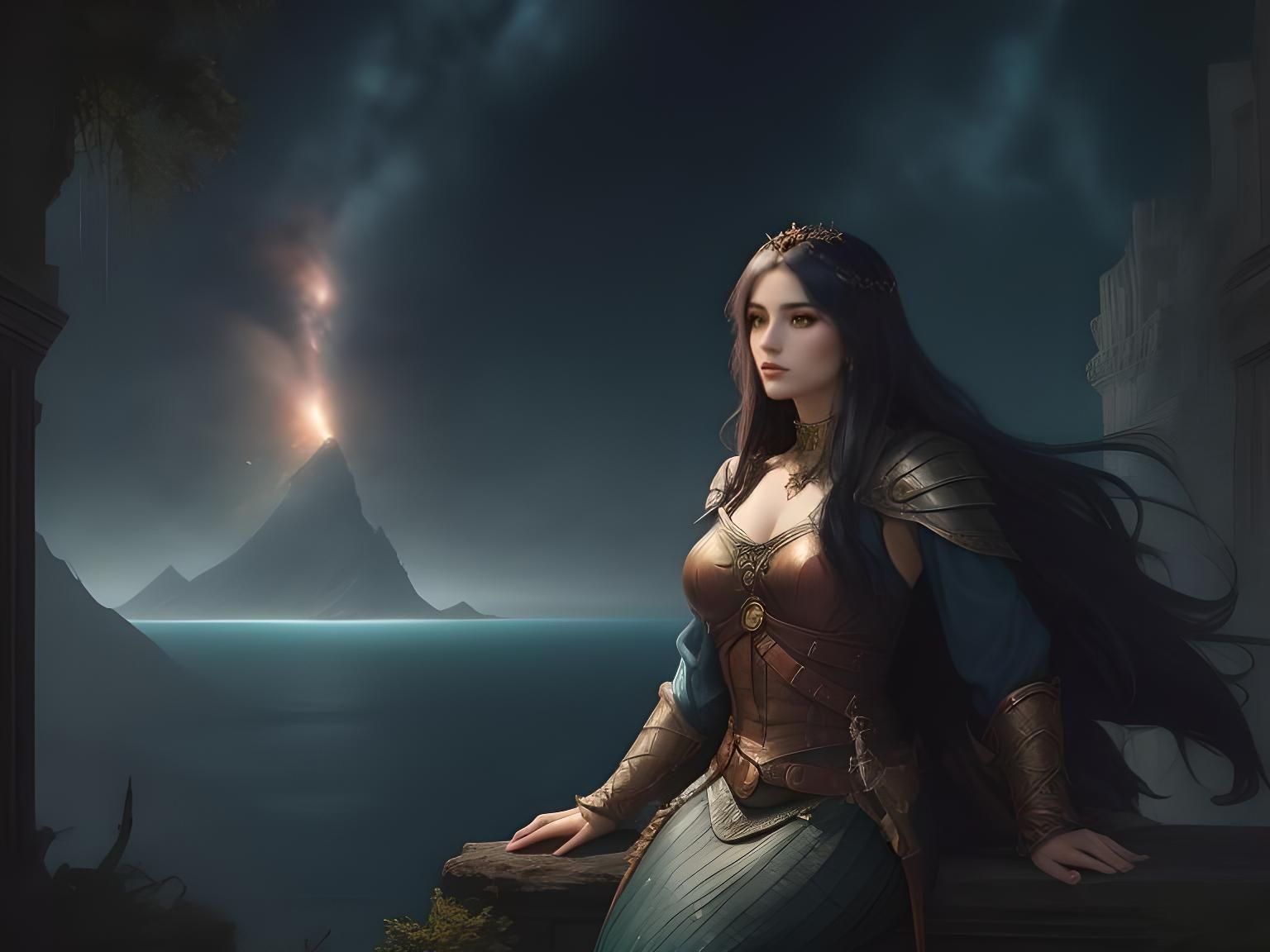 Ocean Mermaid Ninja Queen Fantasy Portrait