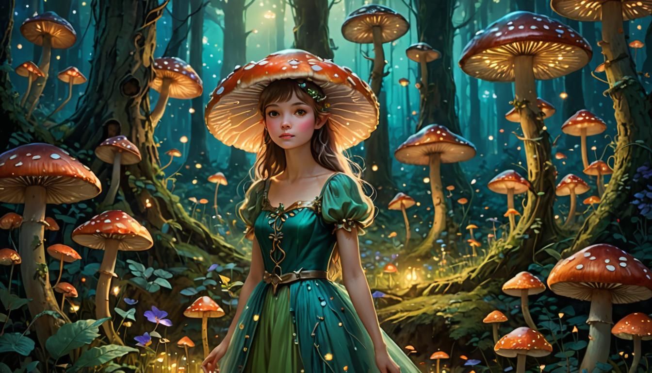Enchanted Forest Fairy in Miyazaki Style