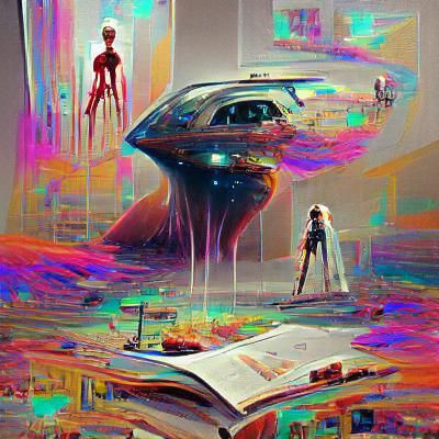 Reflective Sci-Fi Art: Trending on ArtStation