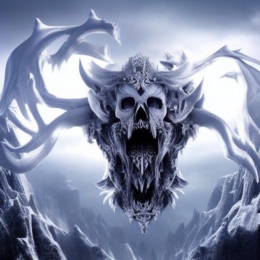 Icy Skull Wolf: Epic Digital Matte Painting