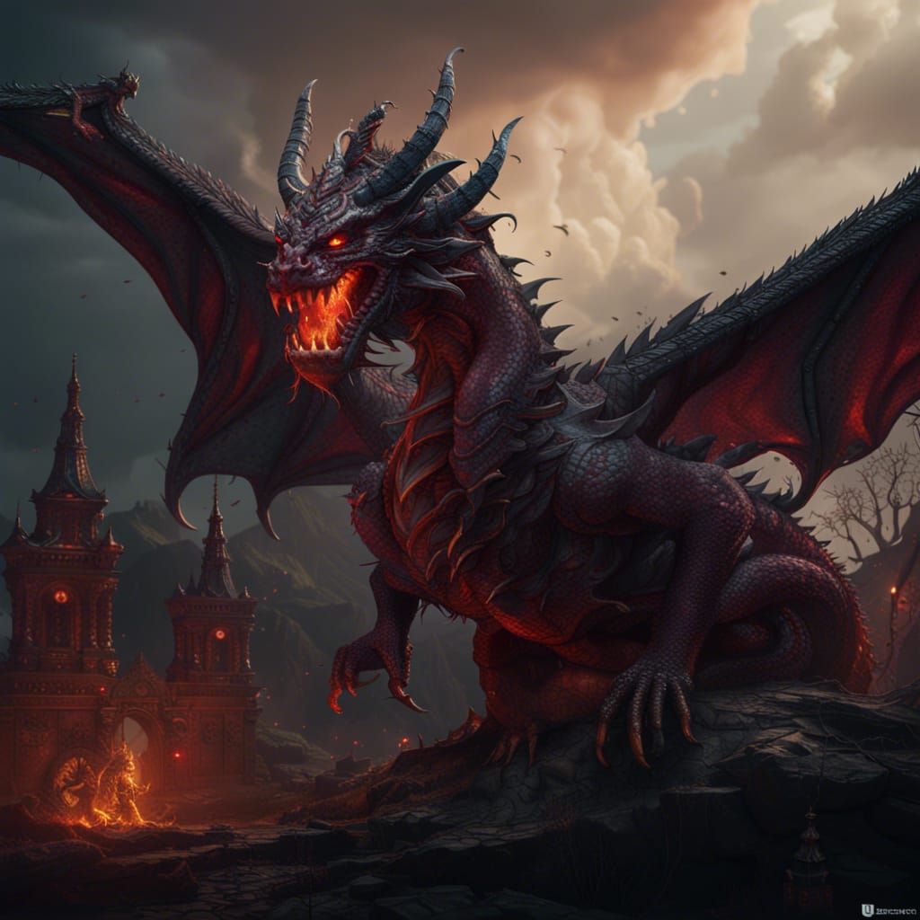Fantastical Demon Dragon Concept Art