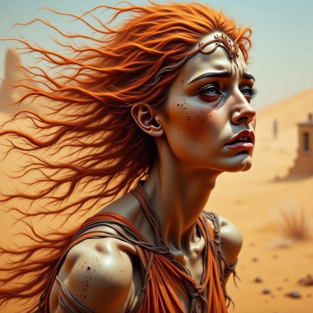 Wasteland Witch Protector in Hyperrealistic Style