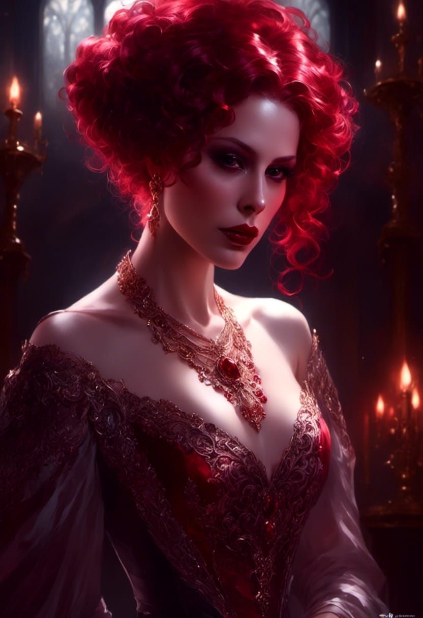 Victorian Vampire Mina Harker Portrait in Hyperrealism