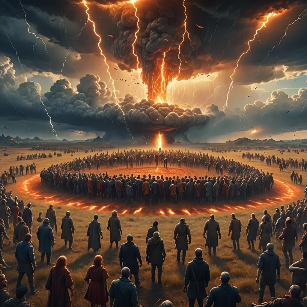 Zombie Gathering in Fiery Crop Circle