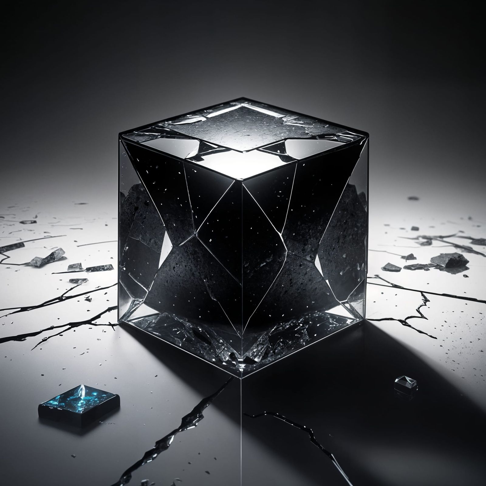 Shattered Glass Cube in a Void