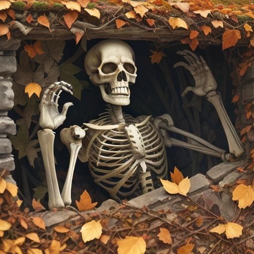 Baroque Still Life: Skeleton in Autumnal Decay