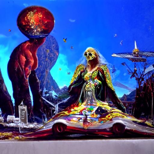 Visionary Tarot Card: A Holographic Oil Painting