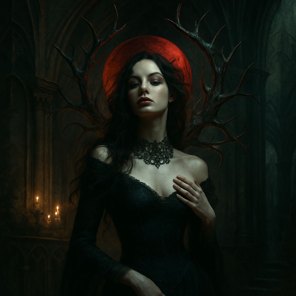 Captivating Gothic Surrealism: Sensual Allure in Darkness