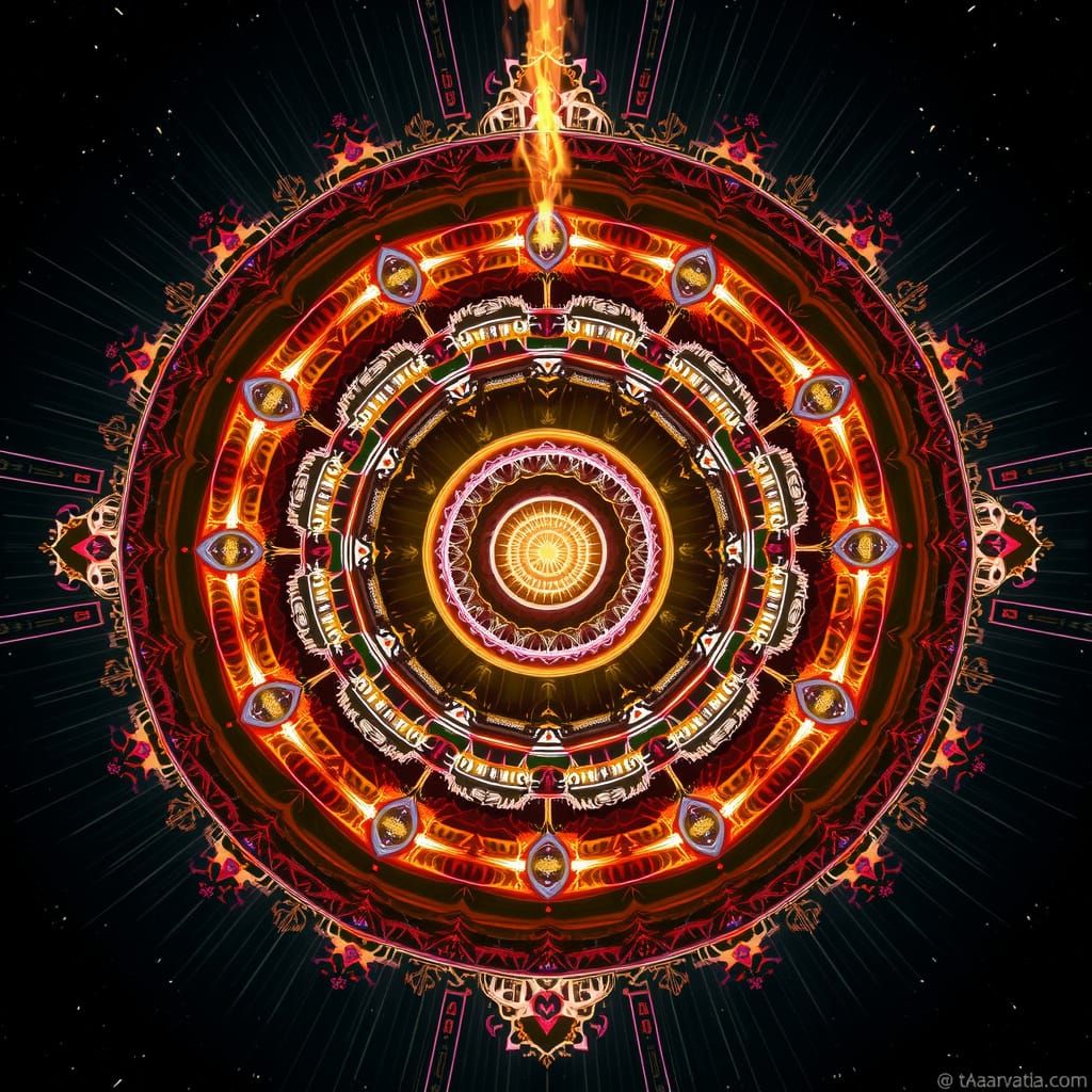 Complex Abstract Geometric Design with Light Effects