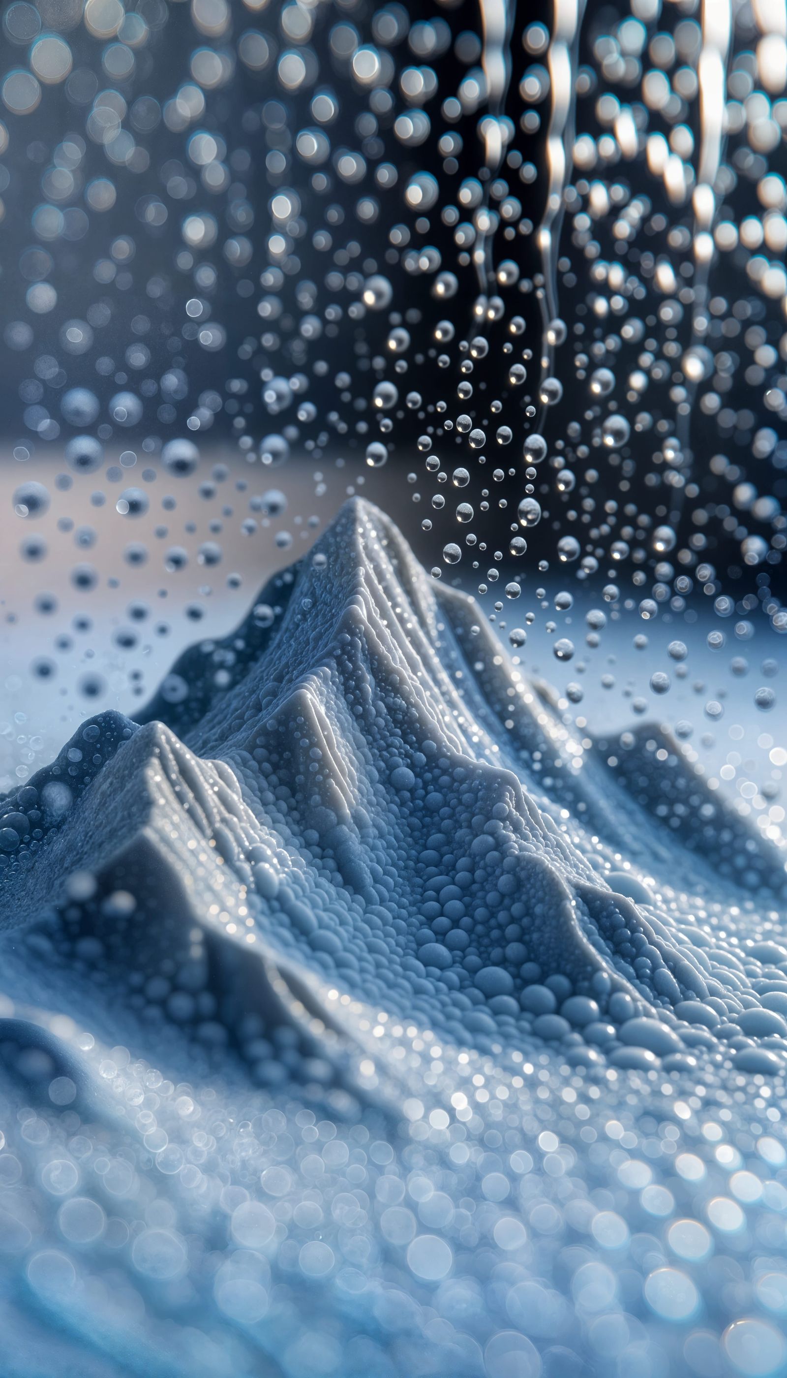 Abstract Mountainscape in Mirror Condensation: Macro Photogr...