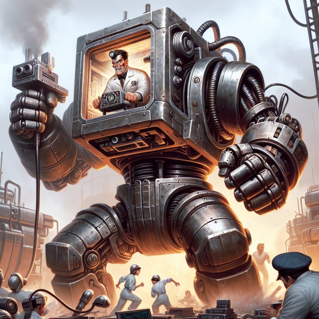 Rampaging Cyborg Controlled by Tiny Scientist