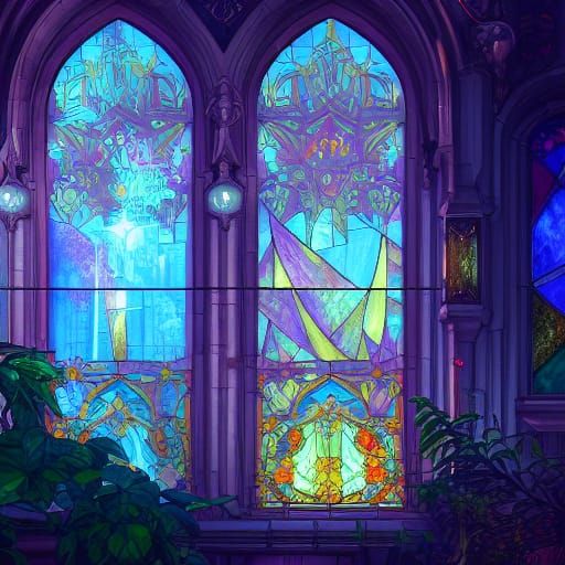 Stained Glass Kingdom Hearts Fantasy Art