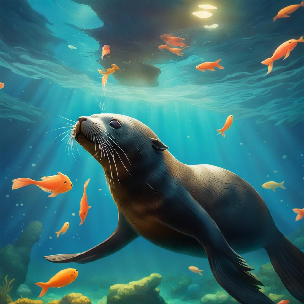 Seal Underwater: Anime Key Visual