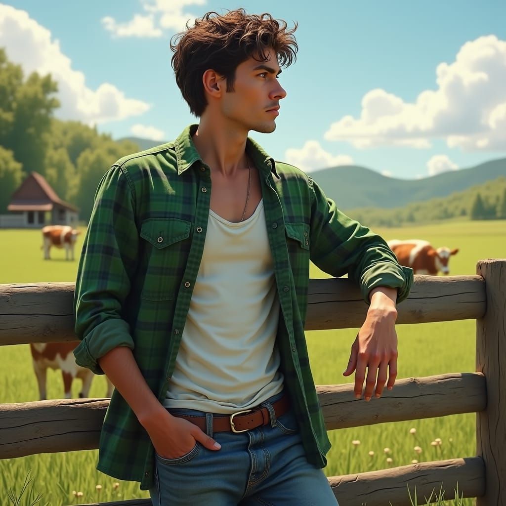 Countryside Man in Detailed Matte Painting Style