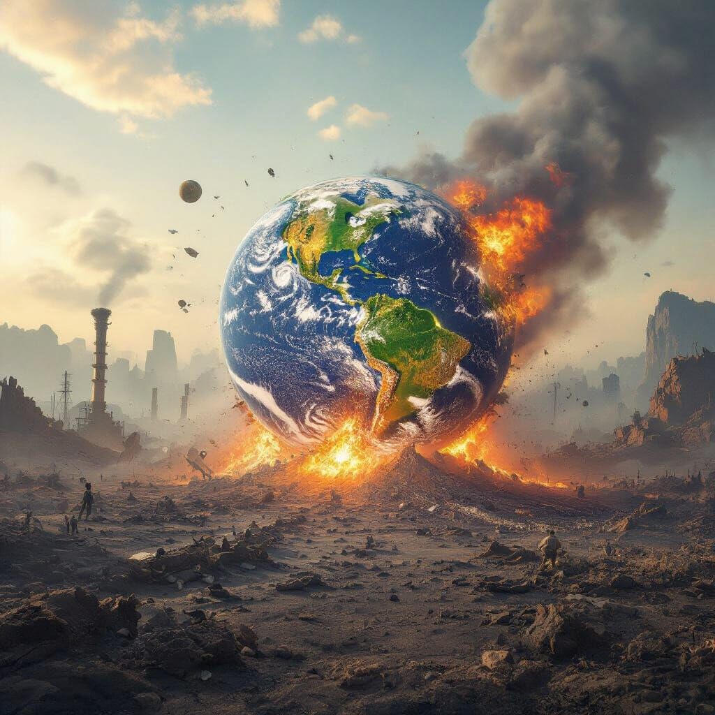 Apocalyptic Planet Explodes, Human Extinction in Surreal Sty...