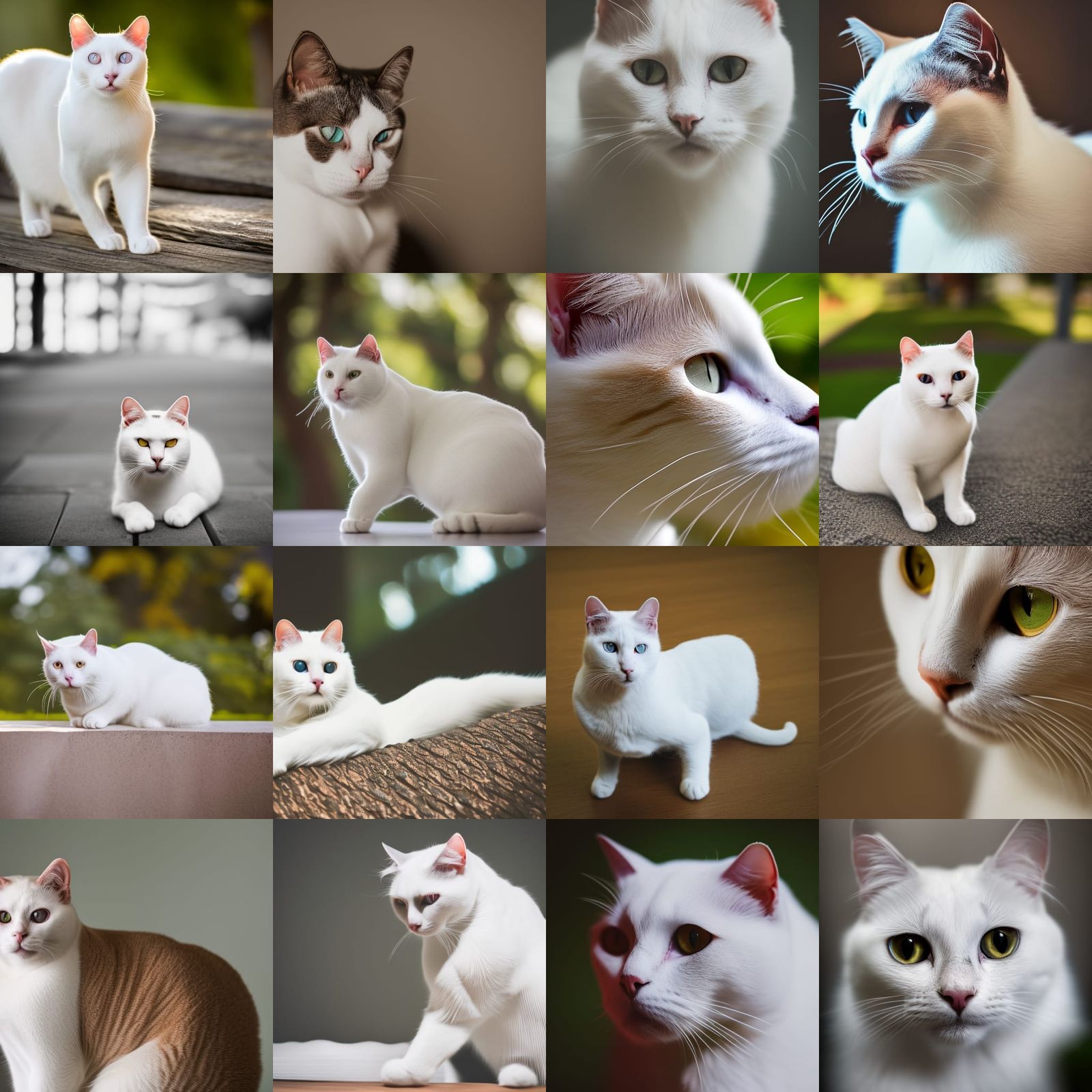 White Cat Portrait in Professional Photography Style