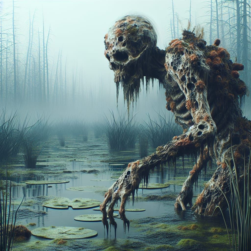 Creepy Creature in Eerie Moldy Swamp
