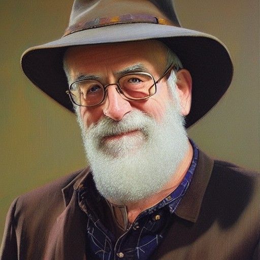 Terry Pratchett Portrait in Oil Painting Style