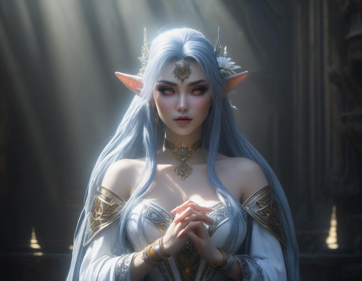 Hauntingly Beautiful Elf Portrait with Ethereal Lighting