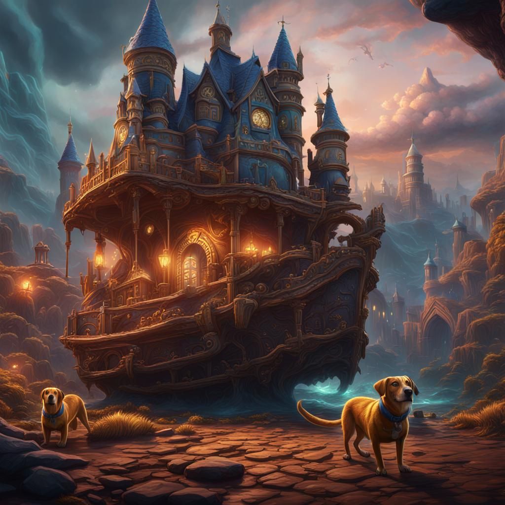 Fantastical Catdog Killer in Detailed Matte Painting