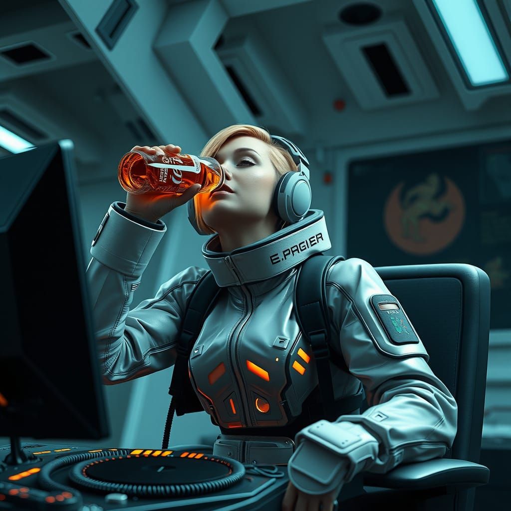 Surreal Cyberpunk Woman in Futuristic Mass Suit