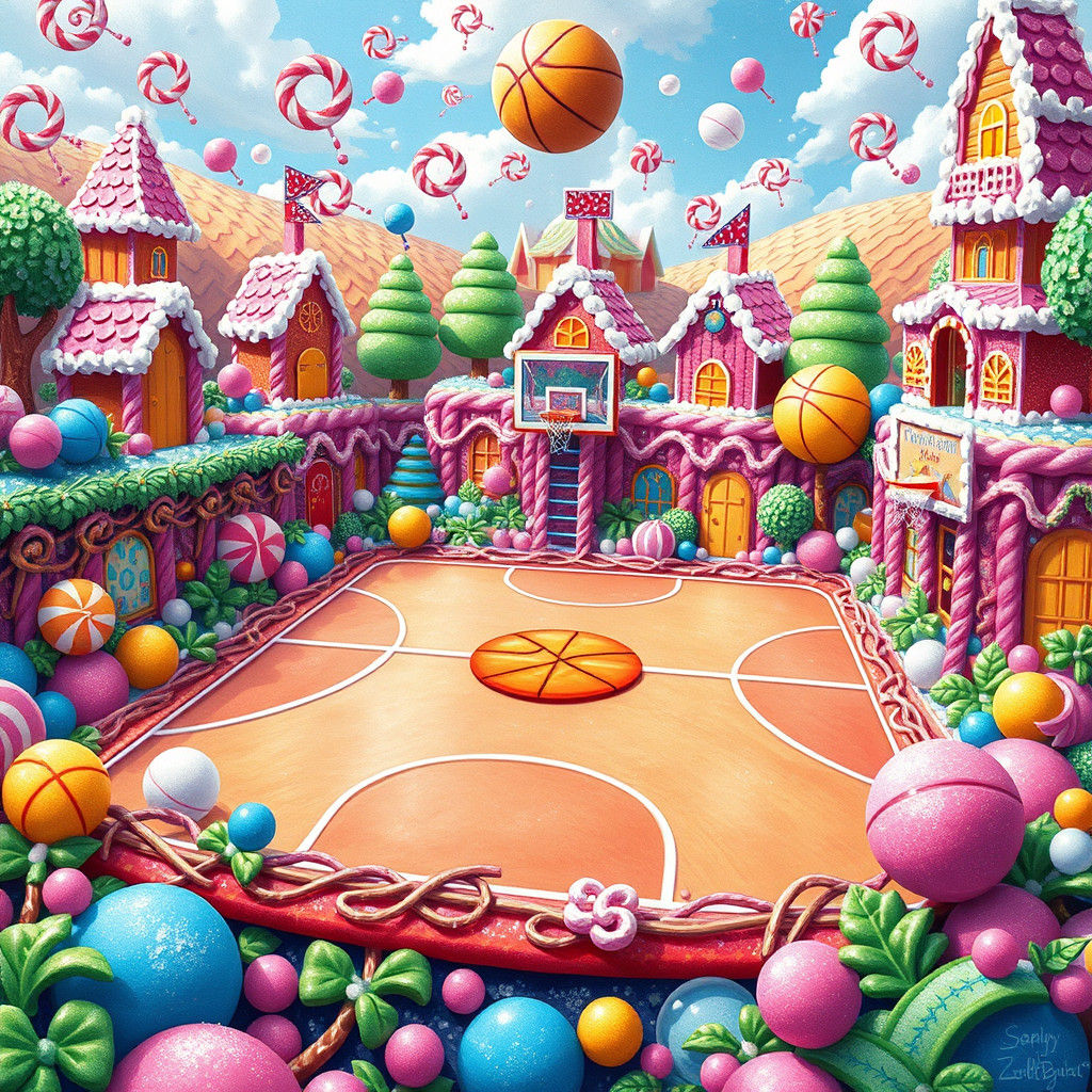 Candy Basketball Court in Candyland Wonderland