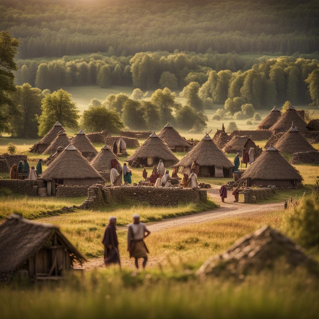 An iron age village set in the beautiful Gaulish countryside...