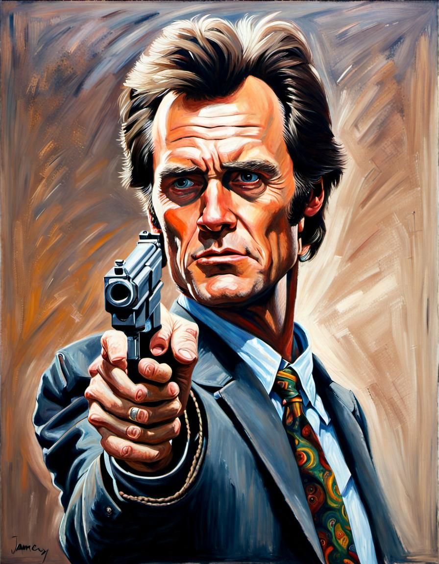 Jim Carrey as Detective, Oil Painting
