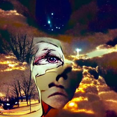 Dramatic Sky with Celestial Light and Contemplative Mood