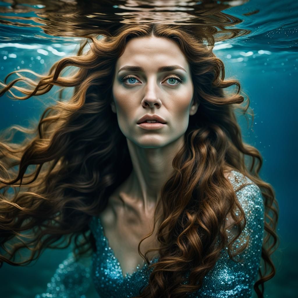 Underwater Birth of Venus Portrait