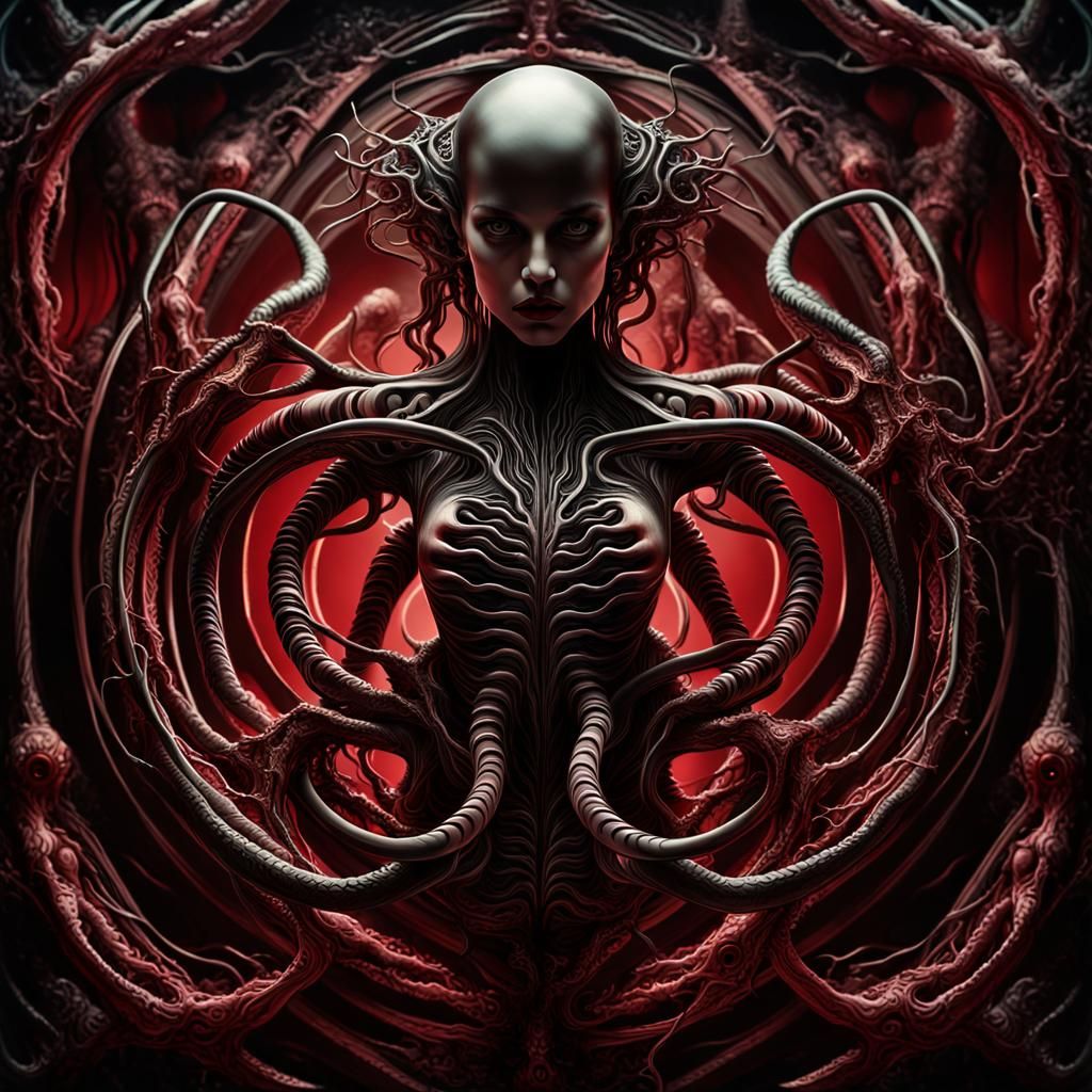 Dark Biomechanical Art Inspired by Giger