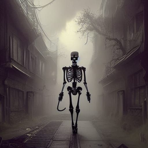 Sinister Skeleton with Shotgun by Rutkowski