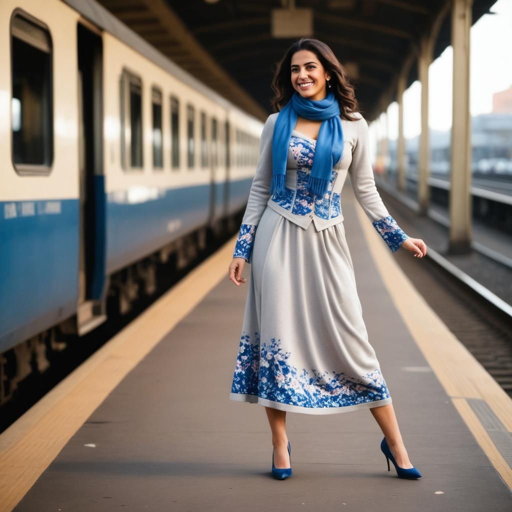 Posing at the Train Station