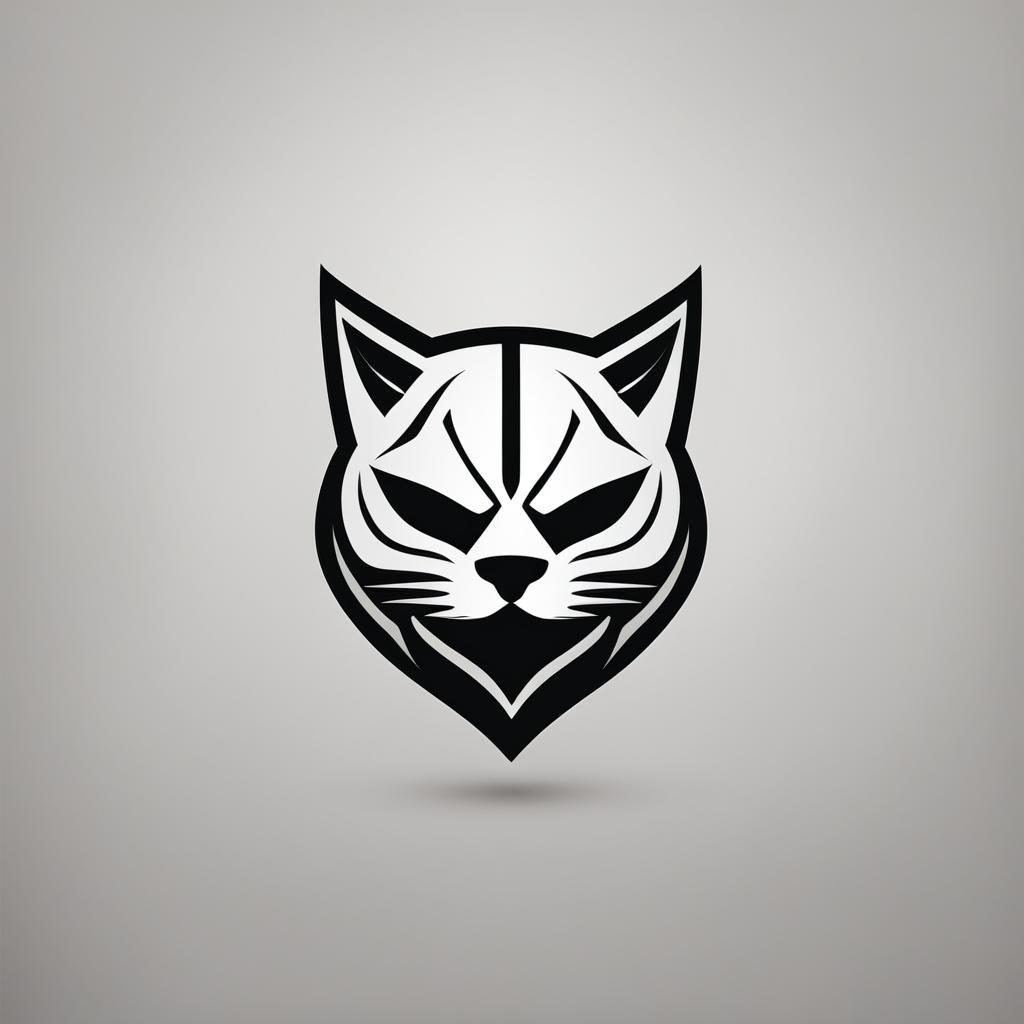 Elegant Minimalist Cat Head Vector Logo