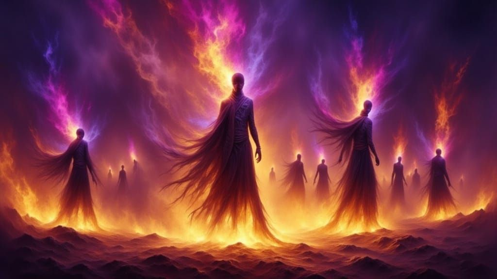 Alien Shaman Fire Dance in Twilight Concept Art