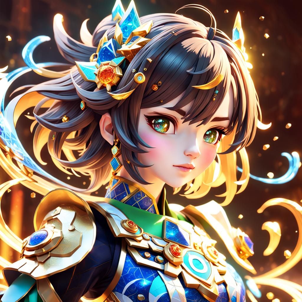 Genshin Impact Geo Waifu: 3D Digital Art