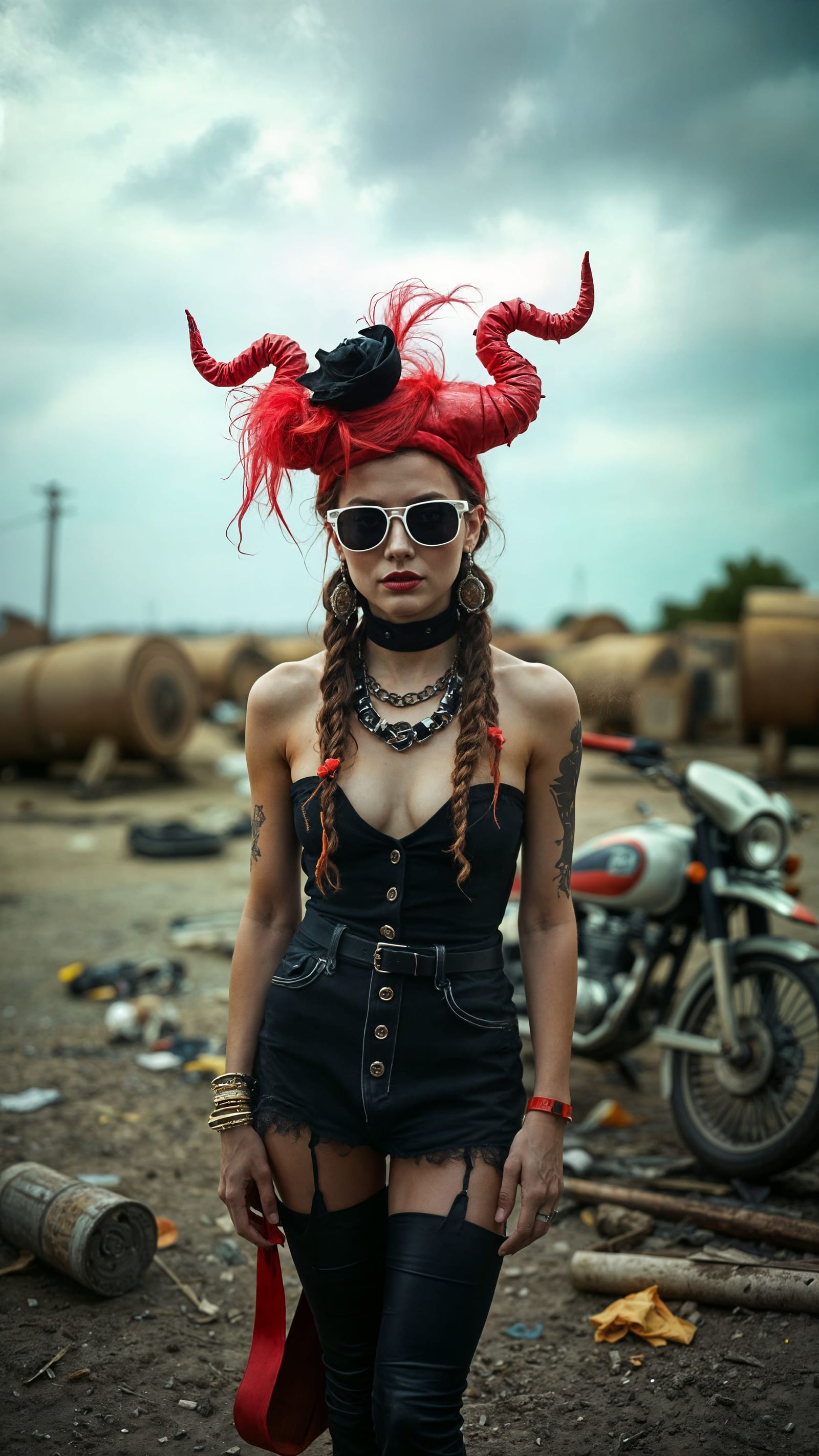 Edgy Dystopian Portrait in a Gritty Post-Apocalyptic World